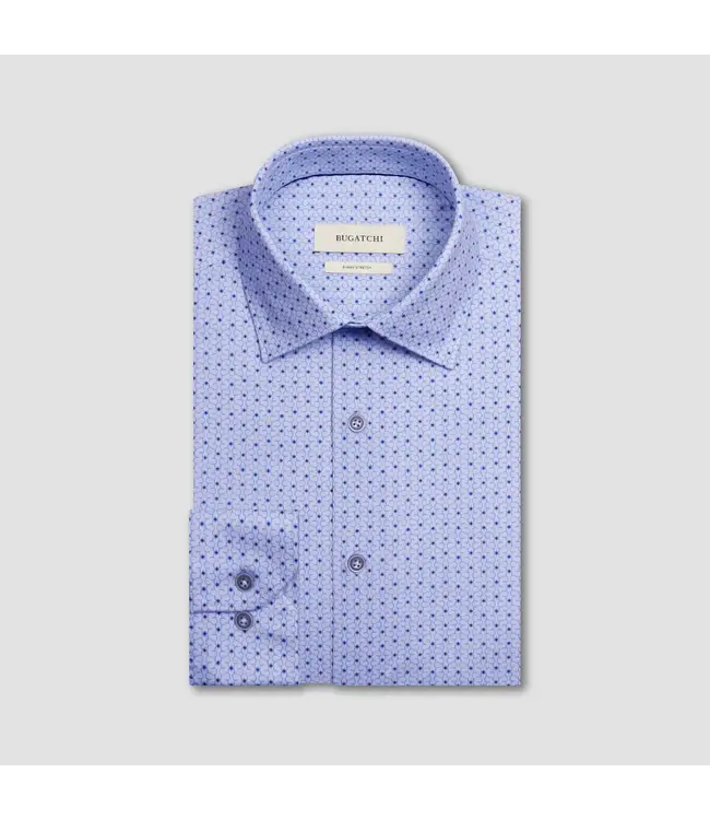 Modern Fit Air Blue Print Shirt