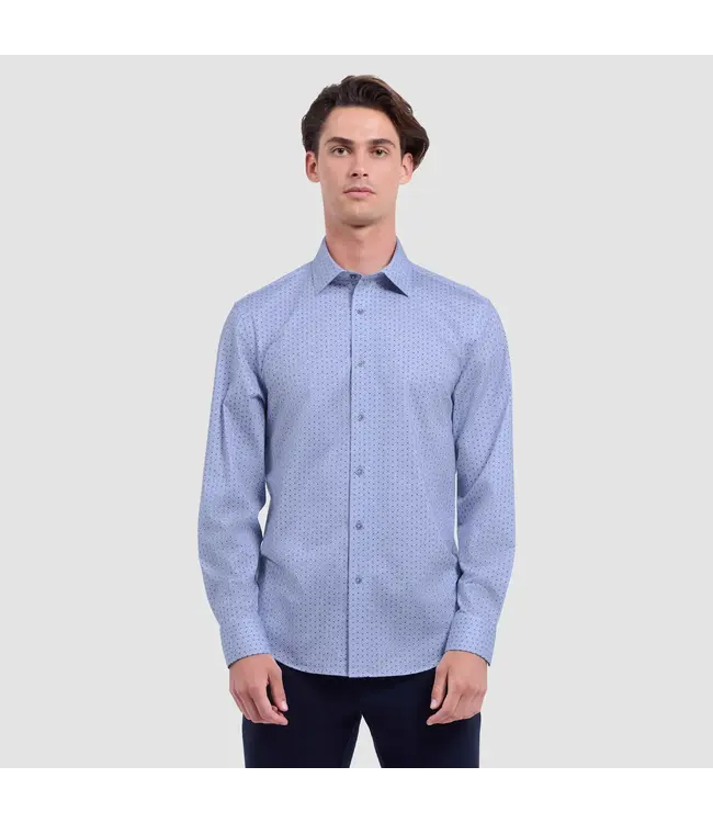 Modern Fit Air Blue Print Shirt