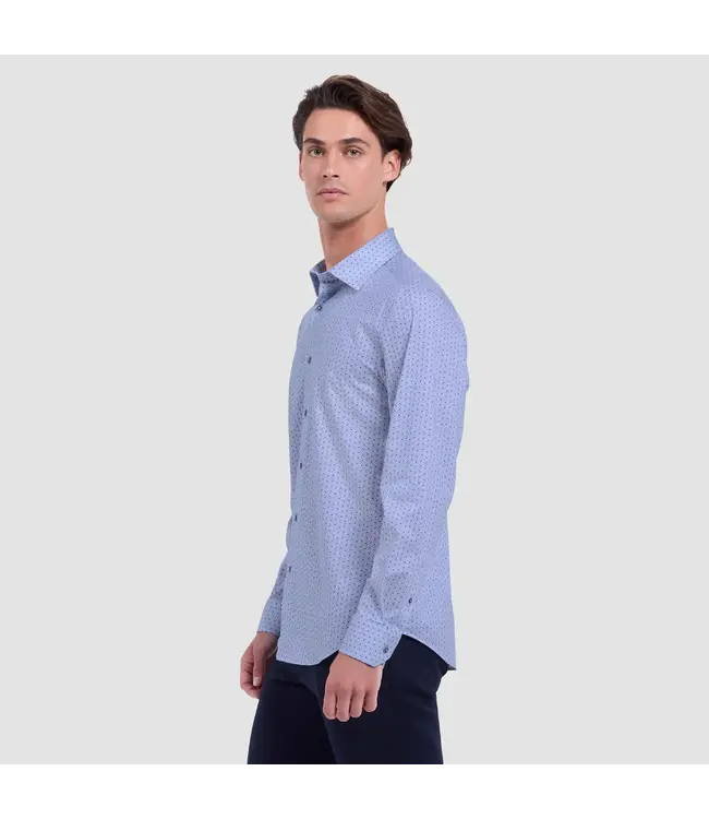 Modern Fit Air Blue Print Shirt
