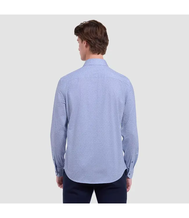 Modern Fit Air Blue Print Shirt