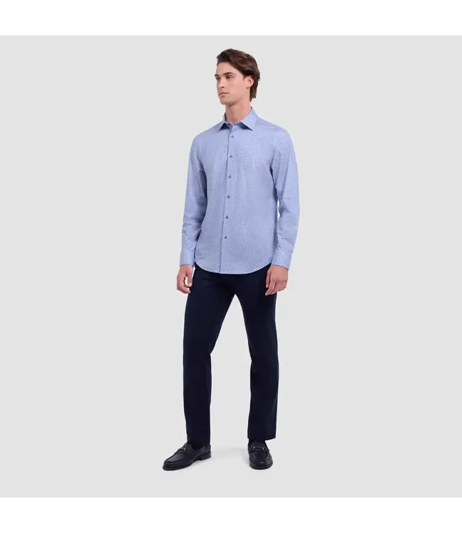 Modern Fit Air Blue Print Shirt