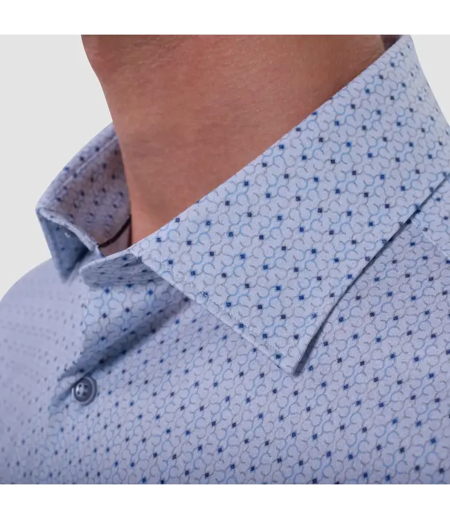 Modern Fit Air Blue Print Shirt