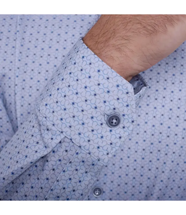Modern Fit Air Blue Print Shirt