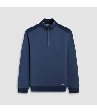 BUGATCHI Cobalt with Navy Trim 1/4 Zip