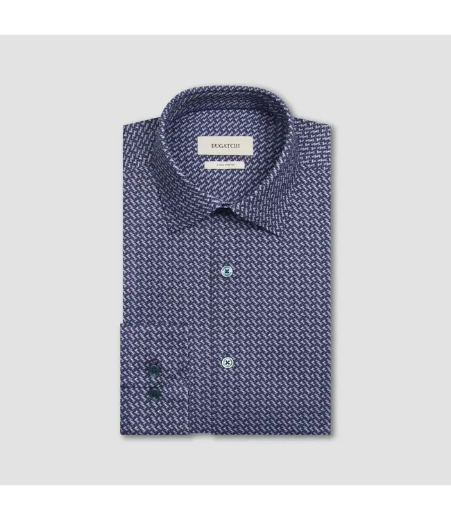 Modern Fit Navy Print Shirt