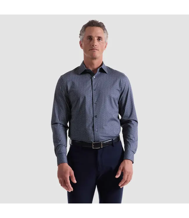 Modern Fit Navy Print Shirt