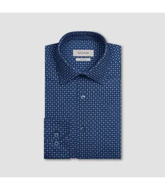 BUGATCHI Modern Fit Teal Circle Print Shirt