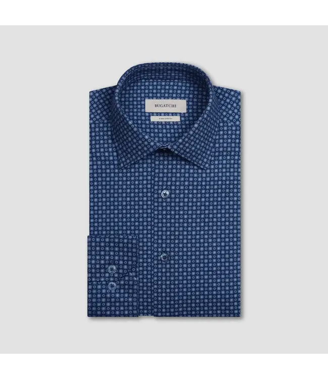 Modern Fit Teal Circle Print Shirt