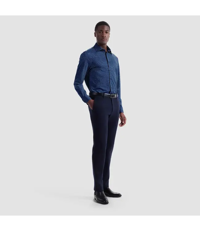 Modern Fit Teal Circle Print Shirt