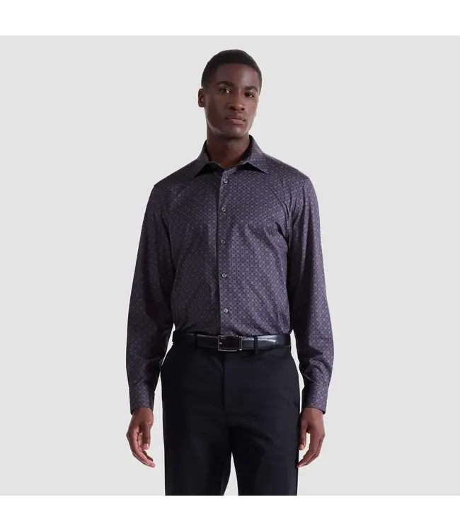 Modern Fit Anthracite Print Shirt