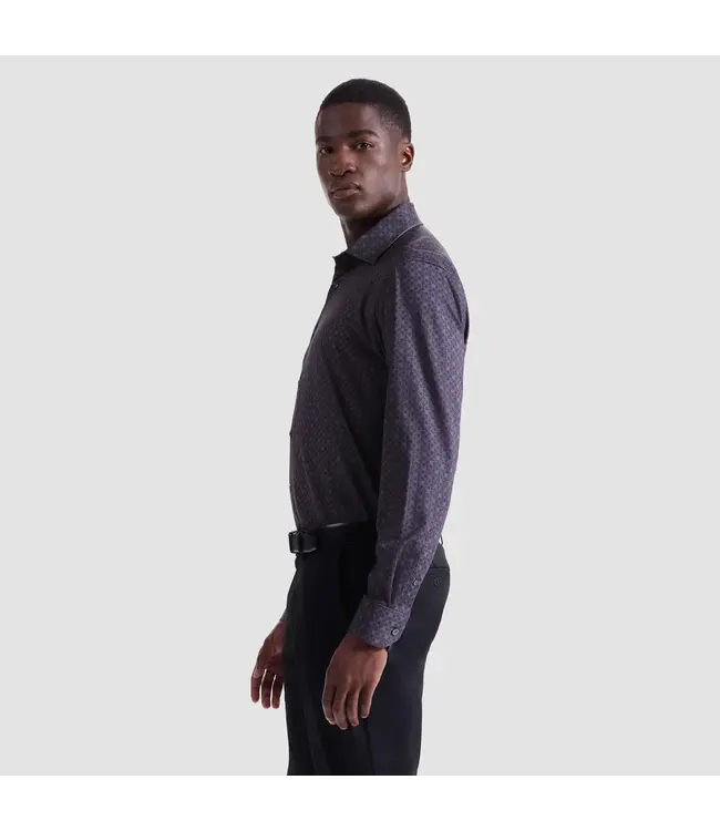 Modern Fit Anthracite Print Shirt