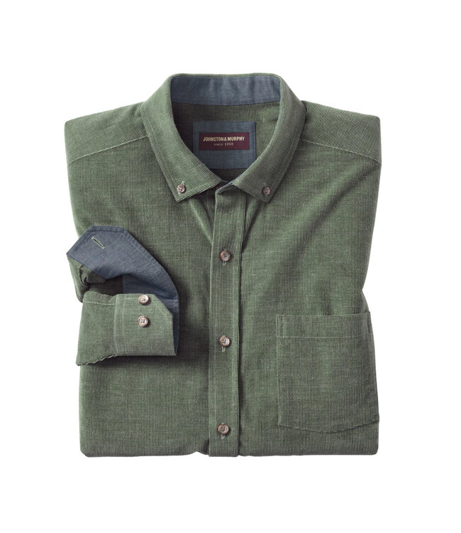 Classic Fit Olive Corduroy Shirt