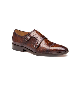 JOHNSTON & MURPHY Mahogany Double Buckle Sullivan Slip On