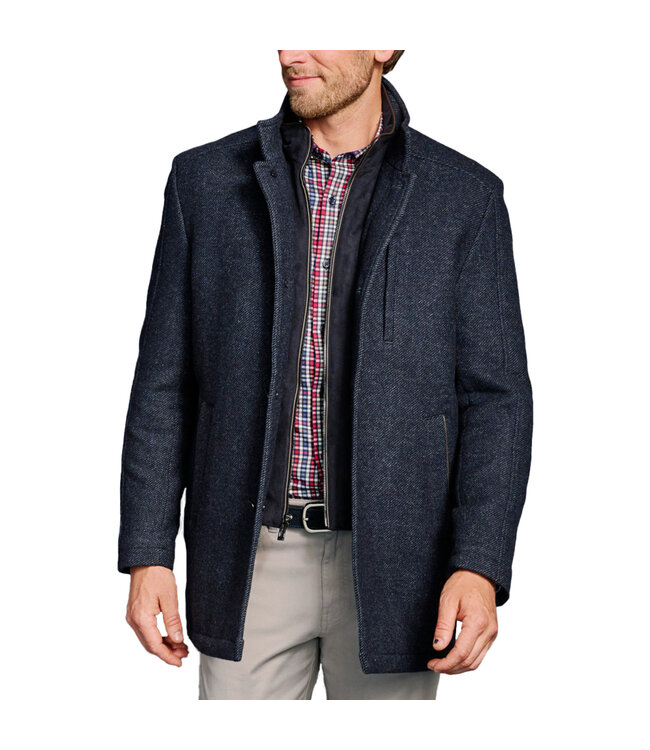 Navy Upton Tweed Coat