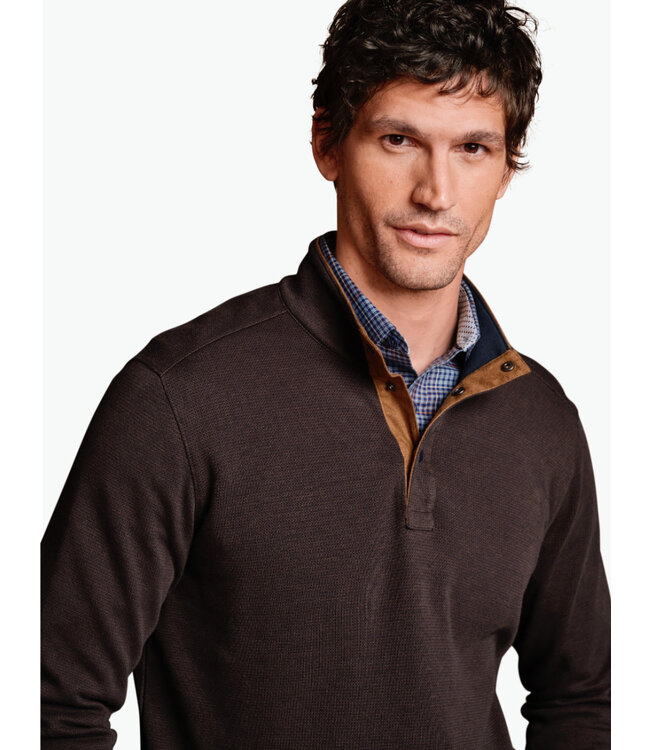 Brown Quarter Snap Jacquard