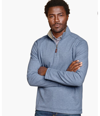 JOHNSTON & MURPHY Mid Blue 1/4 Zip