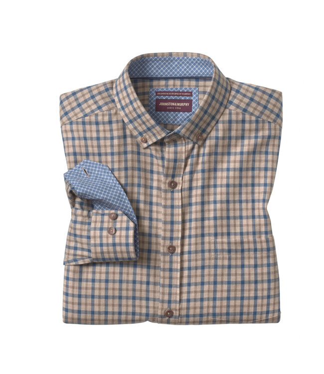 Classic Fit Brown Navy Plaid Shirt