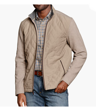 JOHNSTON & MURPHY Tan Full Zip Nylon Front Jacket