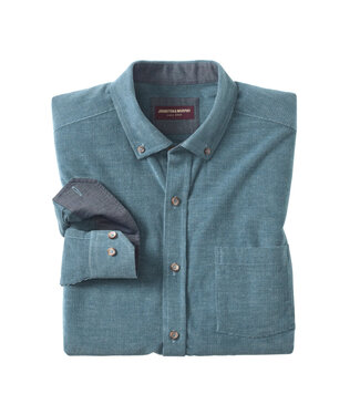 JOHNSTON & MURPHY Classic Fit Blue Corduroy Shirt