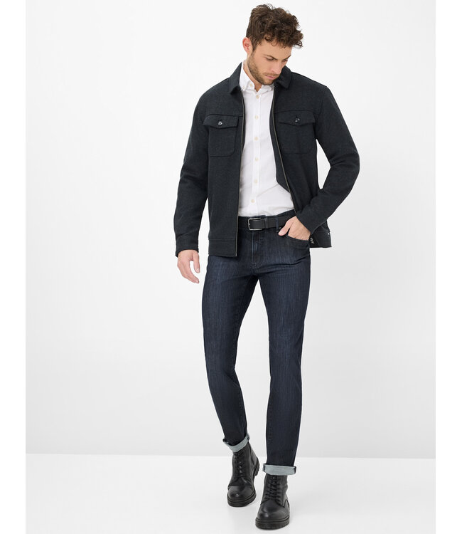 Slim Fit Dark Blue Hi-Flextreme Raw Used Jeans