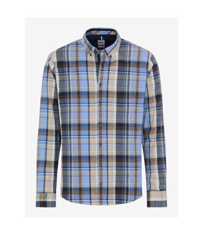 Modern Fit Blue Tan Plaid Daniel Shirt