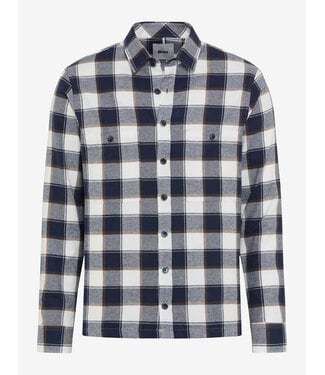 BRAX Modern Fit White Navy Block Kay Shirt
