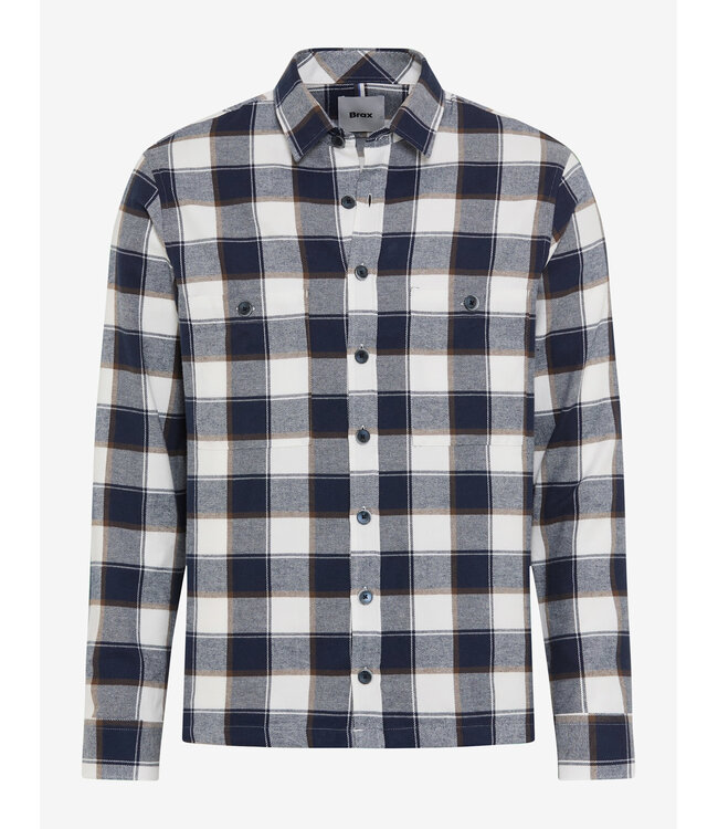 Modern Fit White Navy Block Kay Shirt