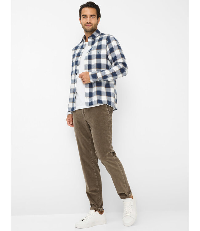 Modern Fit White Navy Block Kay Shirt