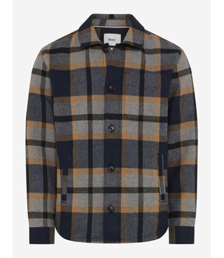 BRAX Tan Navy Plaid Santiago Overshirt