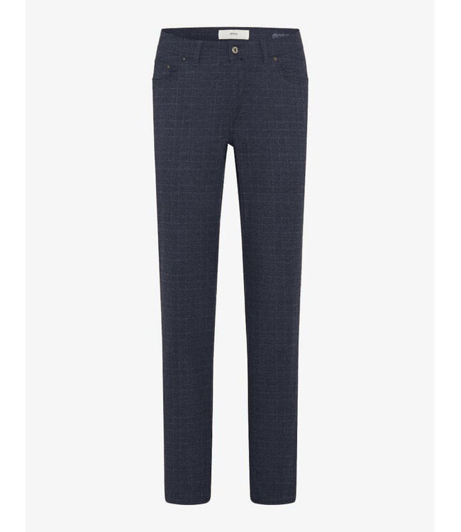 Slim Fit Navy Plaid 5 Pocket Pants