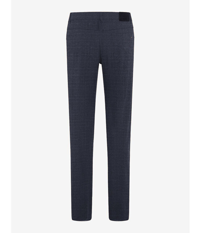 Slim Fit Navy Plaid 5 Pocket Pants