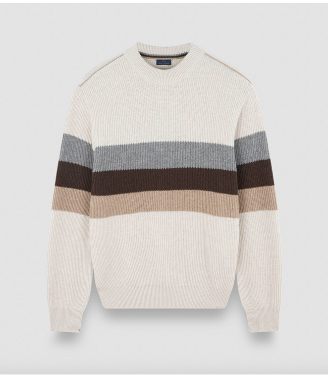 Tan Grey Striped Sweater