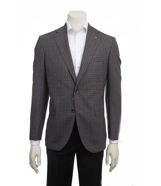 JACK VICTOR Modern Fit Brown Grey Plaid Sport Caot