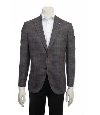 JACK VICTOR Modern Fit Brown Grey Plaid Sport Coat