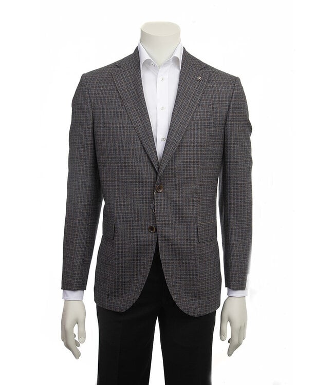 Modern Fit Brown Grey Plaid Sport Caot