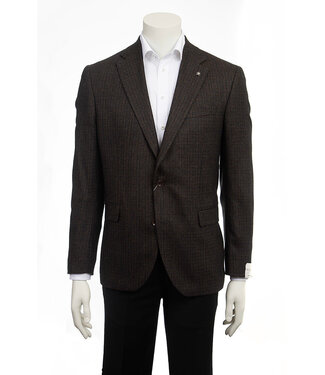 JACK VICTOR Modern Fit Brown Navy Block Sport Coat