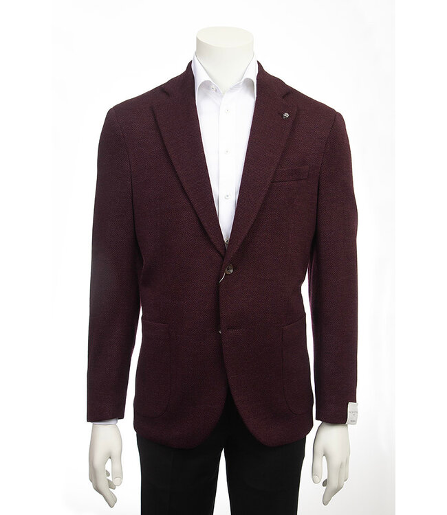 Modern Fit Burgundy Herringbone Sport Coat