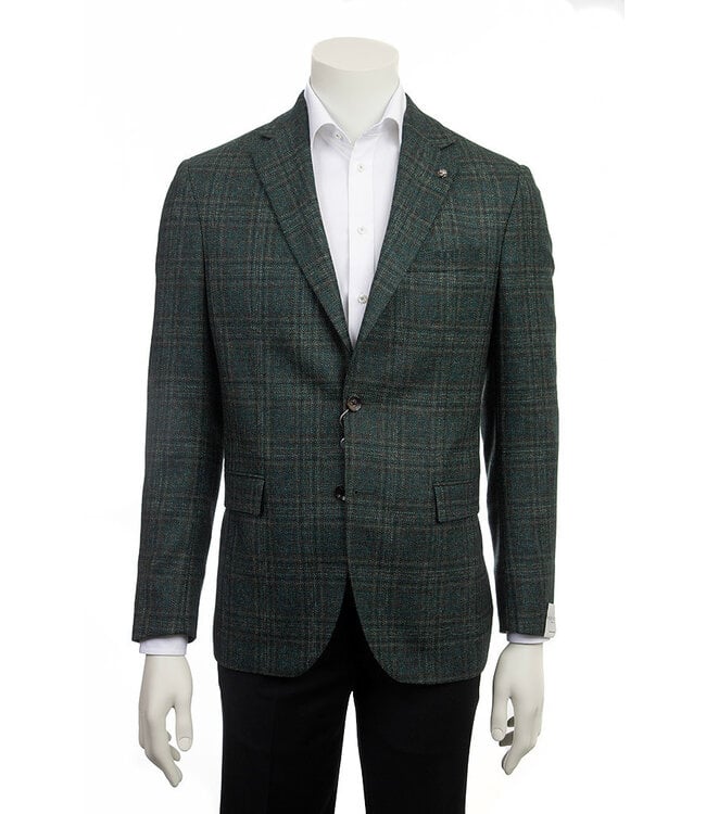 Modern Fit Green Plaid Sport Coat