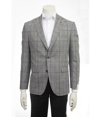 JACK VICTOR Modern Fit Grey Blue Plaid Sport Coat