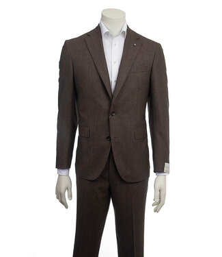 JACK VICTOR Modern Fit Mid Brown Houndstooth Suit