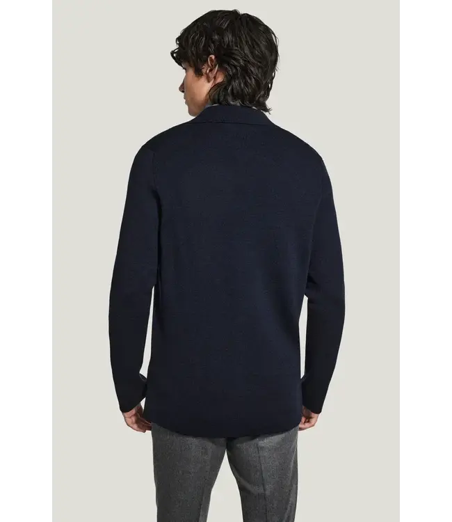 Navy Milano Full Button Sweater