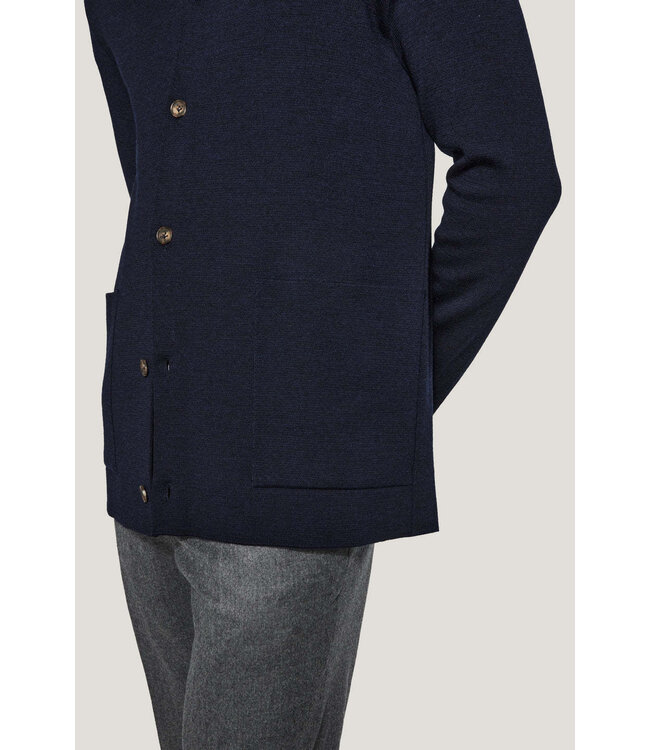 Navy Milano Full Button Sweater