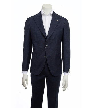 JACK VICTOR Slim Fit Navy Basket Weave Suit