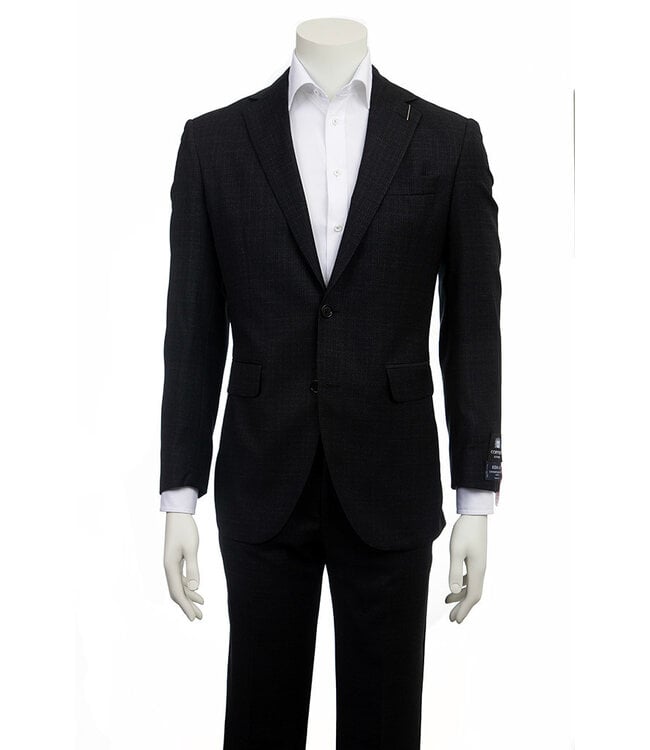 Modern Fit Charcoal Neat Print Suit