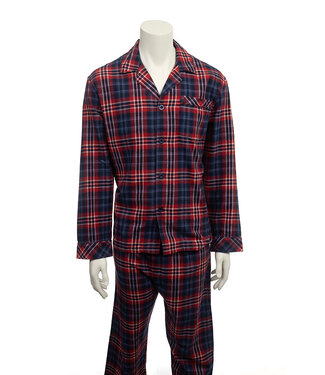 MAJESTIC Navy Red Time Out Flannel Pajamas