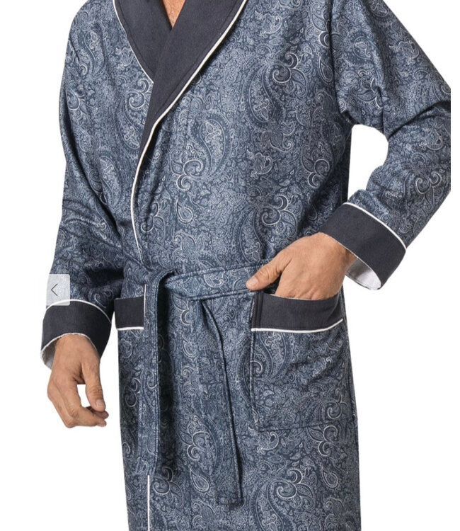 Navy Theo Paisley Robe