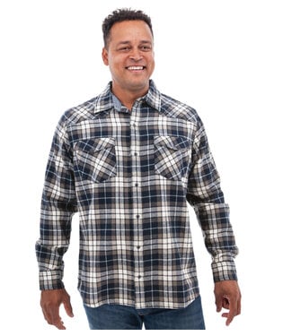 OLD RANCH Classic Fit Navy Ranger Plaid Shirt