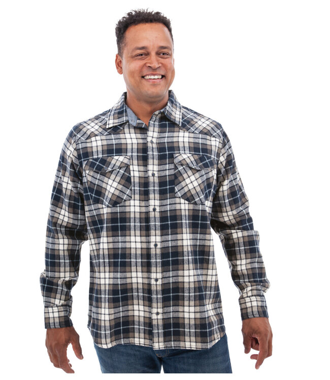 Classic Fit Navy Ranger Plaid Shirt