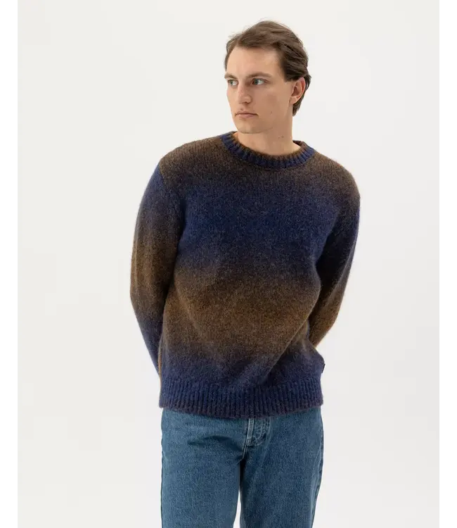 Brown Navy Byron Melange Sweater
