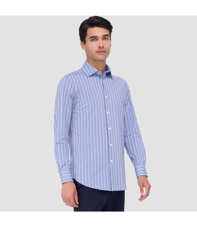 Modern Fit Blue Striped Shirt